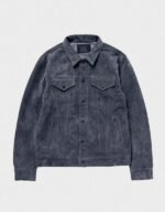 men gray suede classic trucker jacket