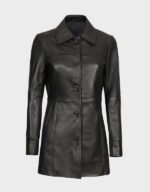 real black leather coat for women