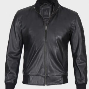 real cowhide leather bomber jacket