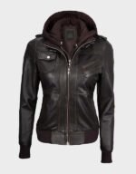 rub off dark brown leather jacket