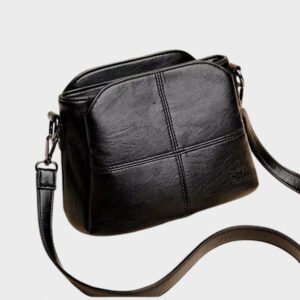 soft leather fashionable bucket black bag