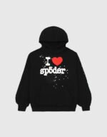 sp5der i heart sp5 pullover black hoodie