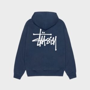 stussy basic navy hoodie