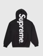 supreme satin applique hoodie black