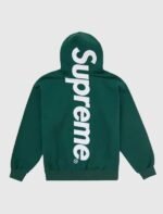 supreme satin applique hoodie dark green