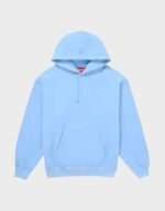 supreme satin applique hoodie light blue