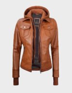 tan wax bomber real leather jacket