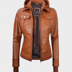 tan wax bomber real leather jacket