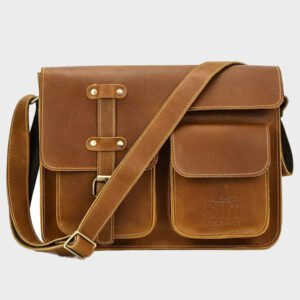 vintage brown leather men briefcases laptop bag