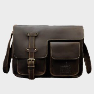 vintage dark brown leather men briefcases laptop bag