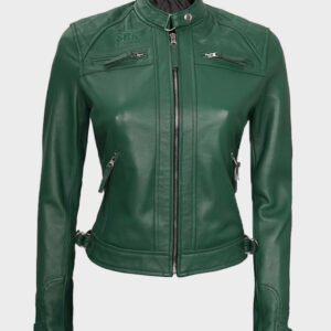 vintage green leather jacket