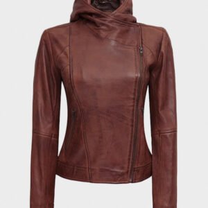 women asymmetrical motorcycle leather jacket