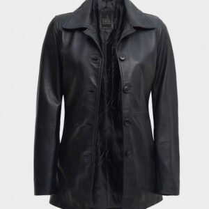 women black genuine leather coat