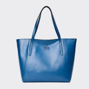 women blue genuine leather handbag