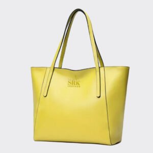 women genuine yellow leather handbag