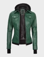 women green real bomber leather jacket