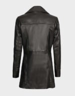 women real leather coat black