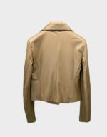 women slim fit zipper leather jacket