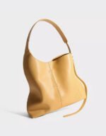 women yellow casual real leather bucket bag