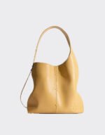 yellow women casual real leather bucket bag