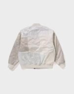 bape patchwork ivory varsity jacket