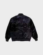 bape patchwork varsity black jacket