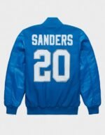 blue big bad barry sanders varsity jacket