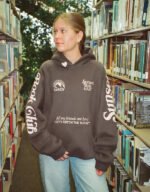 book club oversized lux hoodie charcoal gray