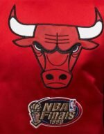 chicago bulls heavyweight red full snap satin jacket