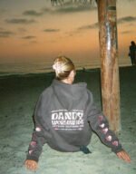 dandy heart on my sleeve hoodie charcoal gray