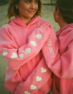 heart on my sleeve oversized lux hoodie in vintage washed pink