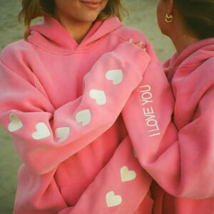 heart on my sleeve oversized lux hoodie in vintage washed pink