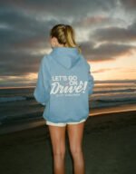 let's go on a drive oversized lux hoodie blue