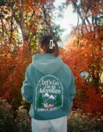 let's go on an adventure oversized lux hoodie in pine green