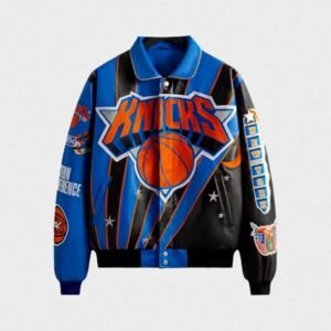 new york knicks leather varsity jacket