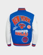 ny knicks turn it up classic rib varsity jacket