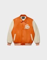 sp5der leather varsity jacket