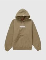 supreme box logo hoodie dark sand