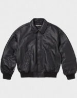 supreme leather varsity jacket for sale