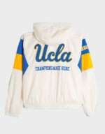 ucla bruins graphic hooded off white windbreaker jacket