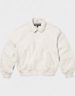 white supreme leather varsity jacket