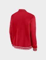 cincinnati reds full zipper red bomber varsity jacket