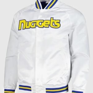 denver nuggets throwback wordmark white jacket