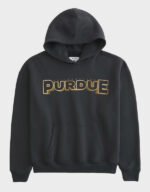 hollister boxy purdue university graphic black hoodie