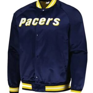 indiana pacers throwback navy wordmark jacket