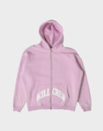 kill crew zip up pink hoodie