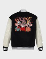 ovo $$$4u album black and white varsity jacket