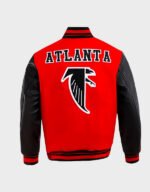 retro atlanta falcons red and white varsity jacket