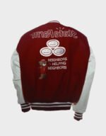 travis scott cactus jack x state farm maroon and white jacket