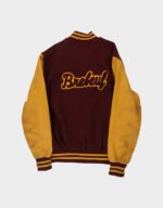 vintage yellow burgundy college varsity jacket